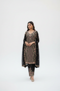 Black Embroidered Suit - Clean White Background