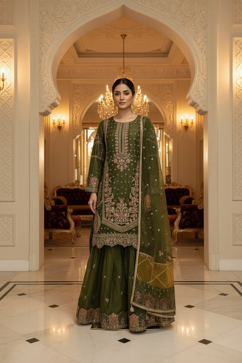 Evergreen Sharara Suit - Dupatta Restyled