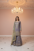 Mauve Grey Gharara Suit - Elegant Interior